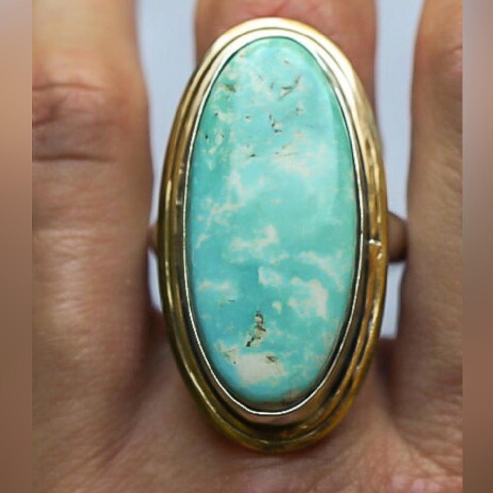 Royston Turquoise Statement Ring - Size 7